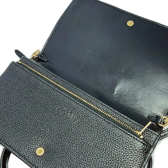Auth COACH Hayden Foldover Crossbody Clutch 87401 Black Leather - - Picture 4 of 5